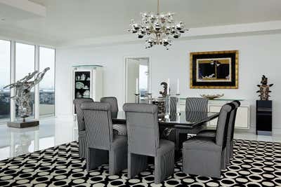  Contemporary Apartment Dining Room. Black and White in Miami by John Barman Inc.