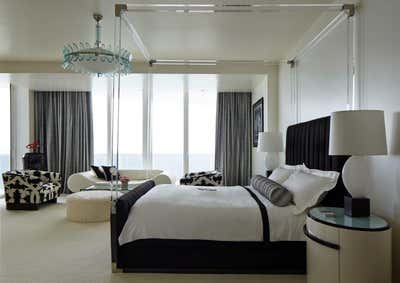  Contemporary Apartment Bedroom. Black and White in Miami by John Barman Inc.