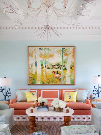  Preppy Country House Living Room. Kentucky Pool House by Kemble Interiors, Inc..