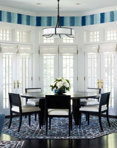  Contemporary Vacation Home Dining Room. Hamptons Summer Home by Richard Mishaan Design.