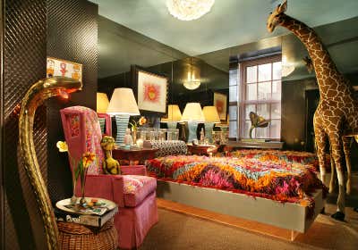  Eclectic Family Home Bedroom. Kips Bay Showhouse 2011 by Harry Heissmann Inc..