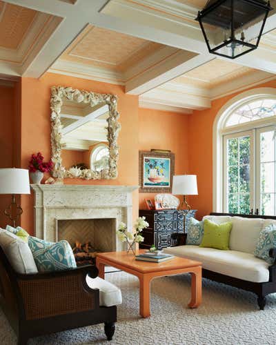 Beach Style Family Home Living Room. Palm Beach Residence by Kemble Interiors, Inc..