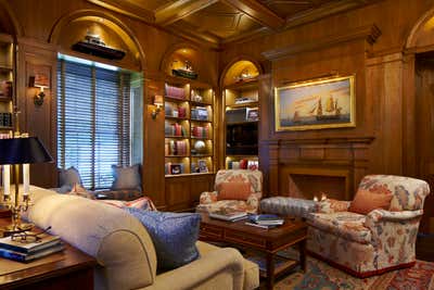 Beach Style Family Home Office and Study. Palm Beach Residence by Kemble Interiors, Inc..