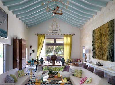  Beach Style Beach House Living Room. Dominican Republic Private Residence by Kemble Interiors, Inc..