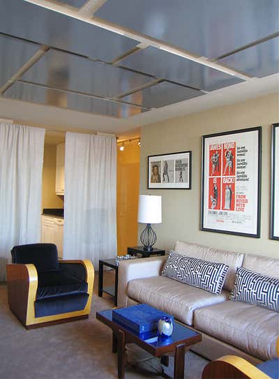  Art Deco Family Home Living Room.   Constantine Maroulis - Hollywood meets Rocker by Dale Cohen Designstudio.
