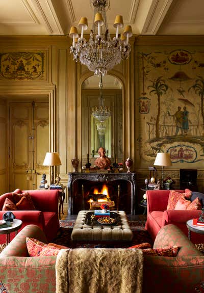  Traditional Living Room. Château du Grand-Lucé by Timothy Corrigan, Inc..