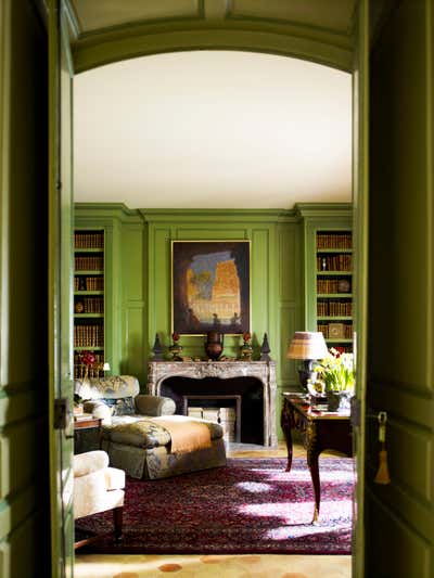  Traditional Country House Office and Study. Château du Grand-Lucé by Timothy Corrigan, Inc..
