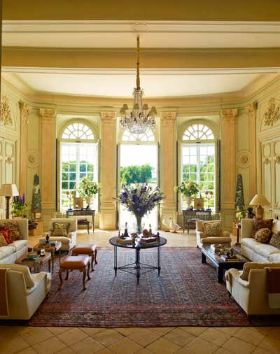  Traditional Country House Living Room. Château du Grand-Lucé by Timothy Corrigan, Inc..