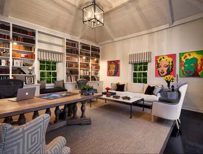  Traditional Family Home Office and Study. Europe Meets California by Timothy Corrigan, Inc..