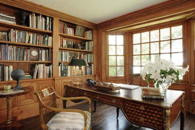  Traditional Family Home Office and Study. Georgian Colonial by Timothy Corrigan, Inc..