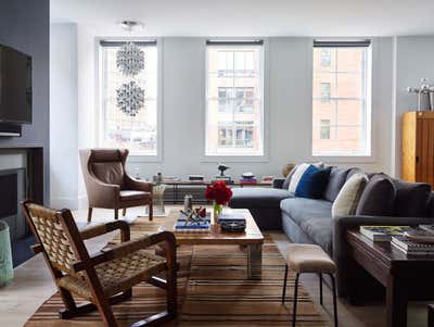  Industrial Family Home Living Room. Tribeca Loft by Robert Stilin.
