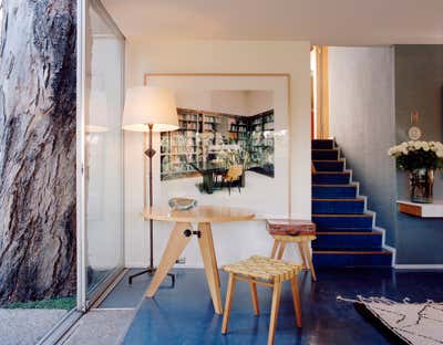  Mid-Century Modern Family Home Entry and Hall. Neutra House LA by David Netto Design LLC.