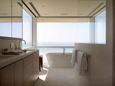 Contemporary Beach House Bathroom. Modernist Beach House by Robert Stilin.