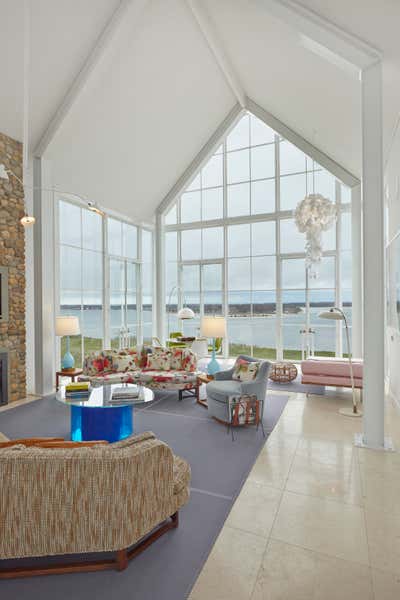 Modern Living Room. Shelter Island House by Michael Haverland Architect.