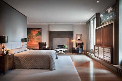 Contemporary Bedroom. Upper East Side Penthouse by Ries Hayes.
