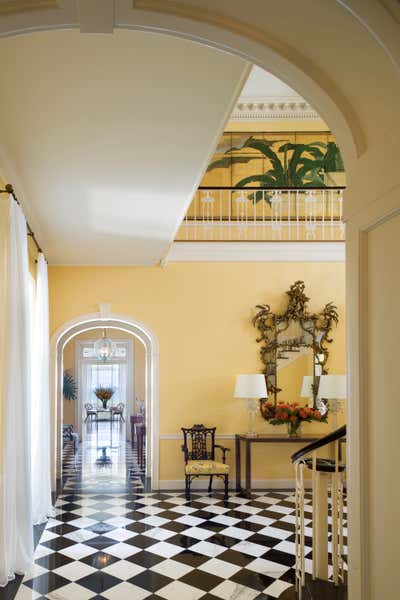  Transitional Beach House Entry and Hall. Palm Beach Residence by Ries Hayes.