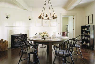 Coastal Dining Room. East End Summer Home by Ries Hayes.