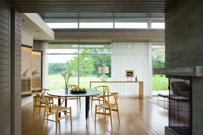 Minimalist Country House Dining Room. Modern New England Retreat by Ries Hayes.