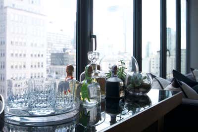 Mid-Century Modern Apartment Bar and Game Room. Tribeca Highrise by Sasha Bikoff Interior Design.