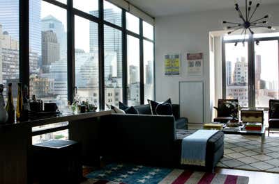  Mid-Century Modern Apartment Living Room. Tribeca Highrise by Sasha Bikoff Interior Design.