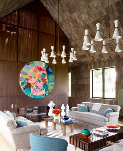  Modern Beach House Living Room. Wainscott Beach Home by Damon Liss Design.