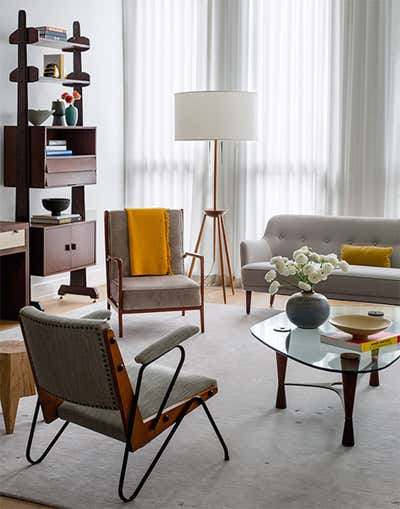  Mid-Century Modern Family Home Living Room. Chelsea Loft by Damon Liss Design.