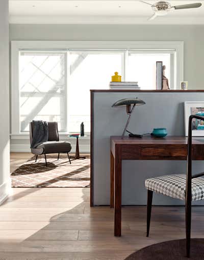  Mid-Century Modern Family Home Office and Study. Hudson Street Loft by Damon Liss Design.