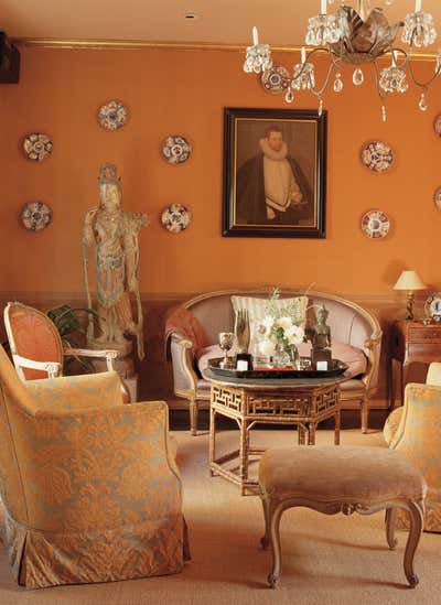  Mediterranean Family Home Living Room. Villa Vallombrosa by Annie Kelly Art + Design.