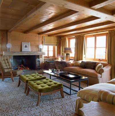  Rustic Vacation Home Living Room. Chalet in Switzerland by Philip Hooper by Sibyl Colefax & John Fowler.