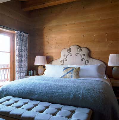  Rustic Vacation Home Bedroom. Chalet in Switzerland by Philip Hooper by Sibyl Colefax & John Fowler.