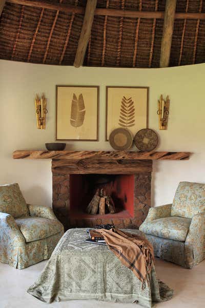  Bohemian Vacation Home Living Room. Organic by Suzanne Kasler Interiors.