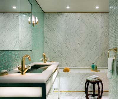  Mid-Century Modern Apartment Bathroom. Park Ave. Apartment by Kligerman Architecture and Design.