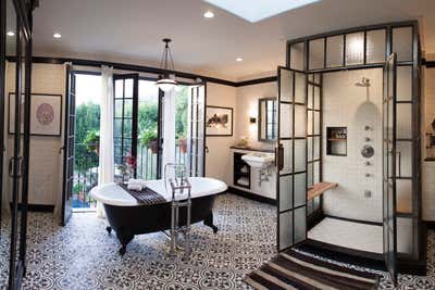  Bachelor Pad Bathroom. Los Feliz Spanish by Deirdre Doherty Interiors, Inc..