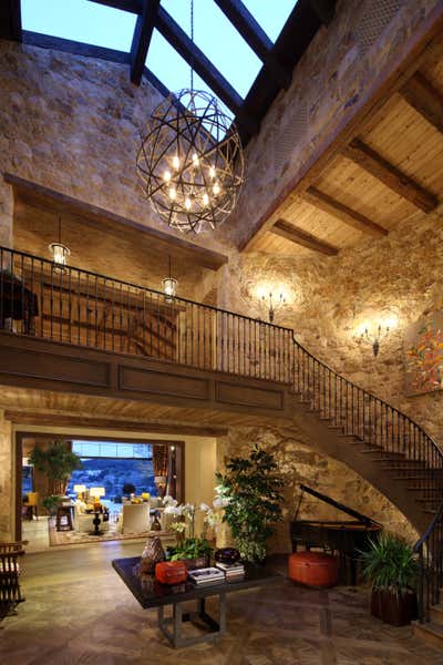  Mediterranean Family Home Entry and Hall. Villa Del Lago by Landry Design Group.