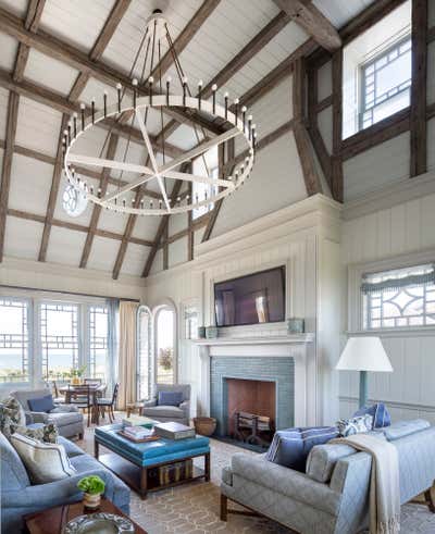  Coastal Beach House Living Room.  Residence in East Quogue by Robert A.M. Stern Architects.