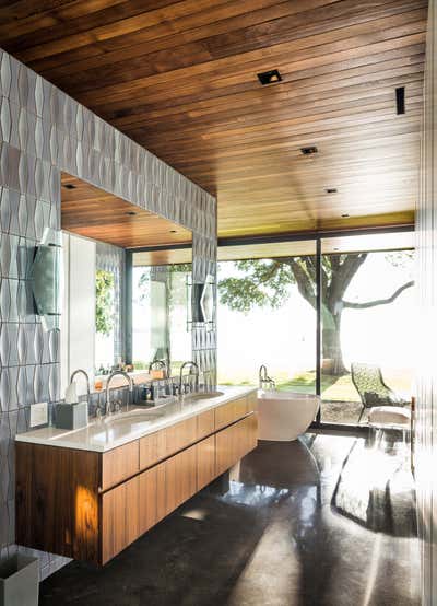  Contemporary Vacation Home Bathroom. Cedar Creek by Emily Summers Design.