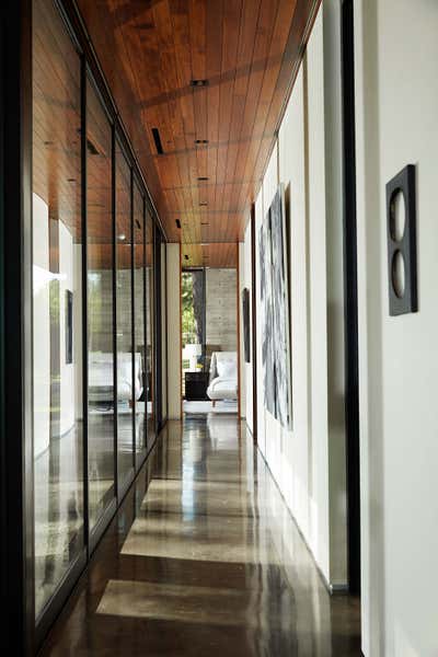 Contemporary Vacation Home Entry and Hall. Cedar Creek by Emily Summers Design.