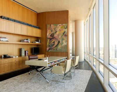 Transitional Apartment Office and Study. W Penthouse by Emily Summers Design.