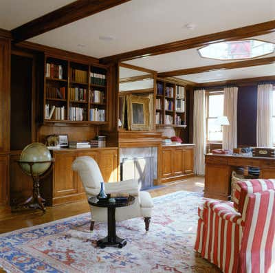  Traditional Family Home Office and Study. Carnegie Hill Townhouse by Jayne Design Studio.