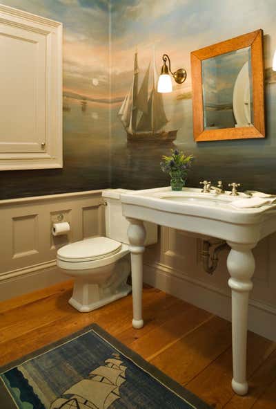  Traditional Eclectic Country House Bathroom. Penobscot Bay House by Jayne Design Studio.