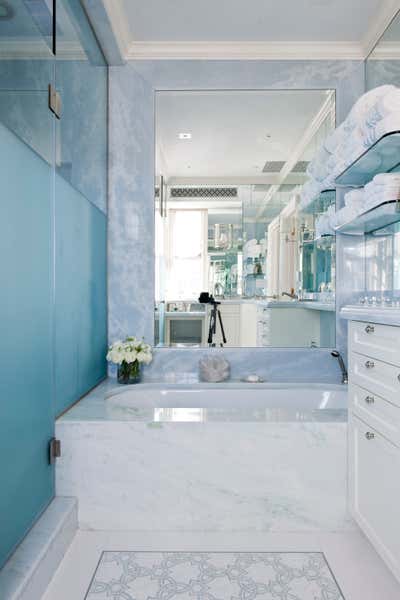  Preppy Bathroom. 5th Avenue Penthouse by Kirsten Kelli, LLC.