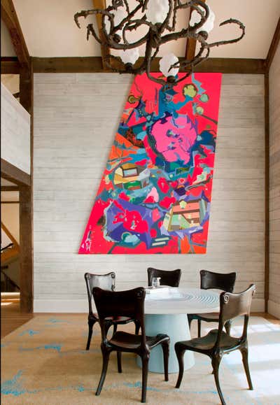 Rustic Vacation Home Dining Room. Aspen by Frank de Biasi Interiors.