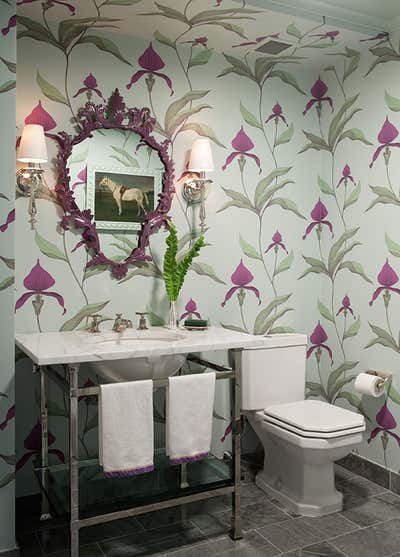  Eclectic Apartment Bathroom. E 10th St, New York by Fawn Galli Interiors.