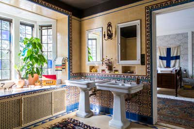  Eclectic Mediterranean Family Home Bathroom. Greystone Mansion by Reath Design.