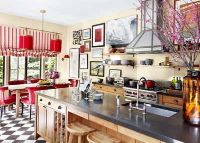  Eclectic Maximalist Family Home Kitchen. Greek Revival Rowhouse in Brooklyn Heights by Nick Olsen Inc..