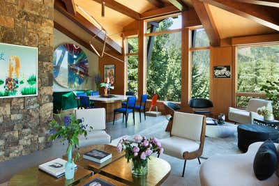 Contemporary Living Room. Aspen Chalet by Sara Story Design.