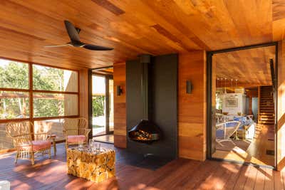Modern Vacation Home Patio and Deck. Hampton MCM by Tamara Eaton Design.