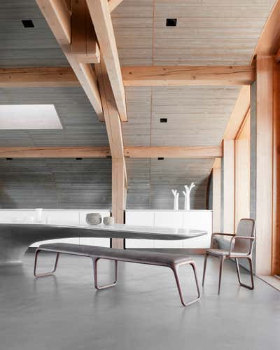 Contemporary Vacation Home Dining Room. Transhumance Chalet by Noé Duchaufour-Lawrance.