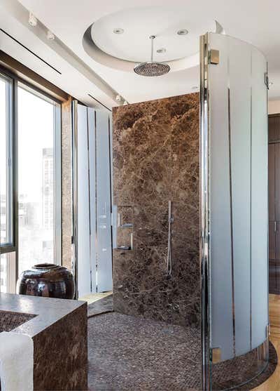 Contemporary Bachelor Pad Bathroom. Urban Oasis: a Seaport penthouse by Studio Dykas.