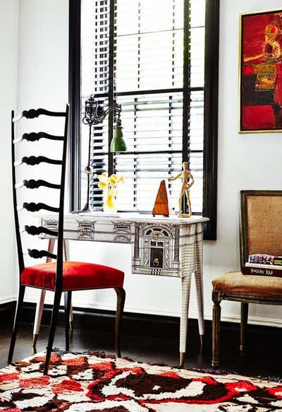  Eclectic Maximalist Family Home Office and Study. Brooklyn Heights Townhouse by Nick Olsen Inc..